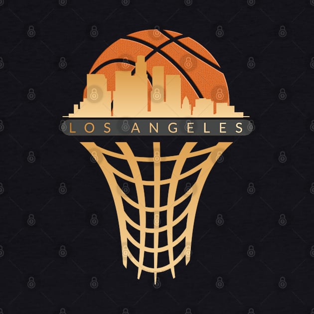 Los Angeles Basketball Fans Cityscape by Dibble Dabble Designs